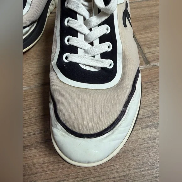 Authentic CHANEL White and Black Active Sneakers - Picture 11 of 12